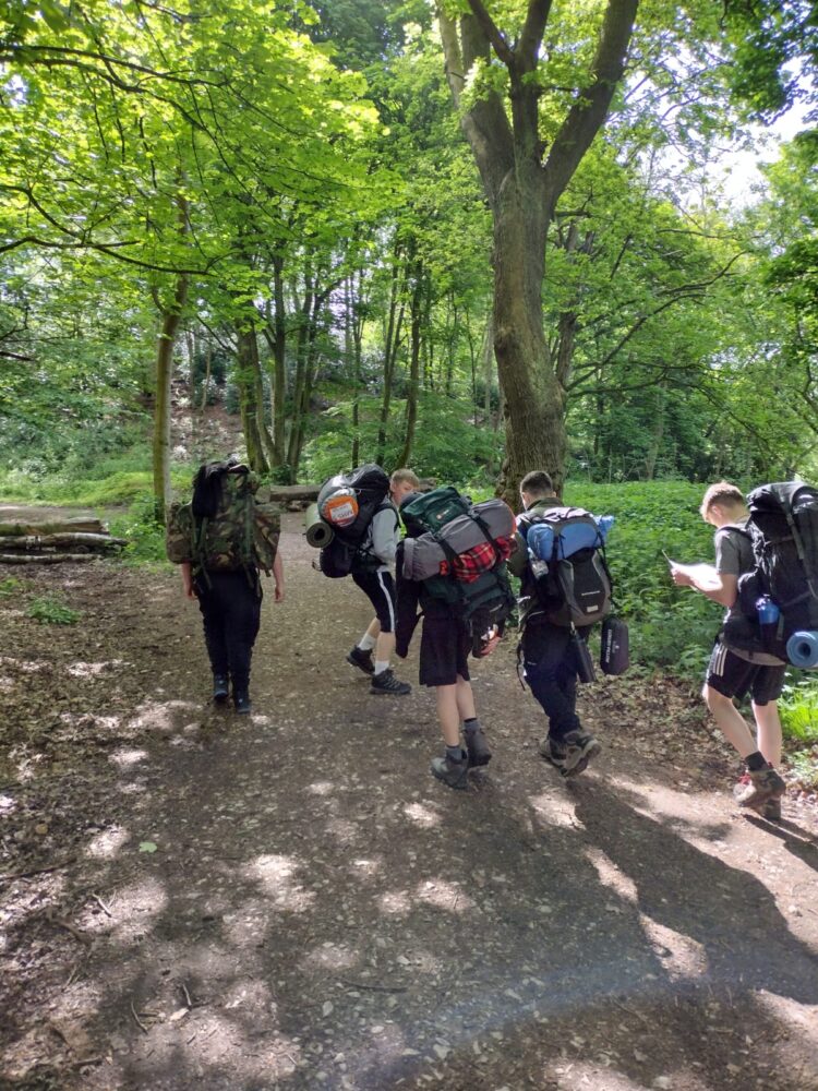 Students navigating their way to the campsite during their DofE practise expedition