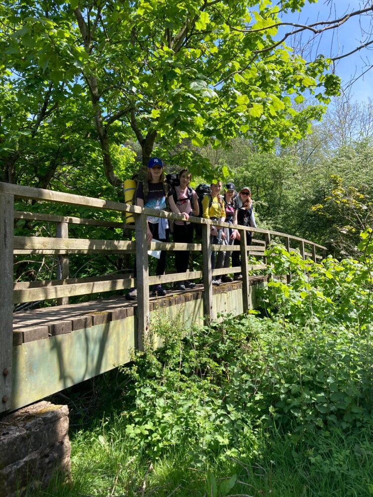 Students hiking whilst taking part in their DofE expedition