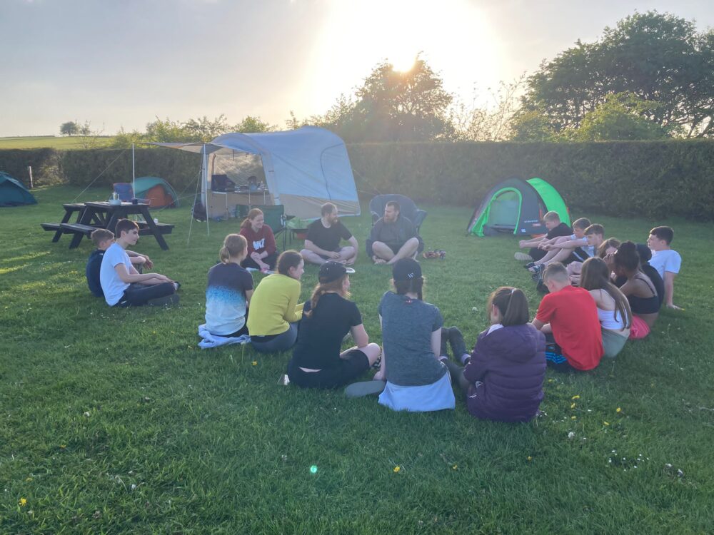 Students at the camping area on the DofE expedition