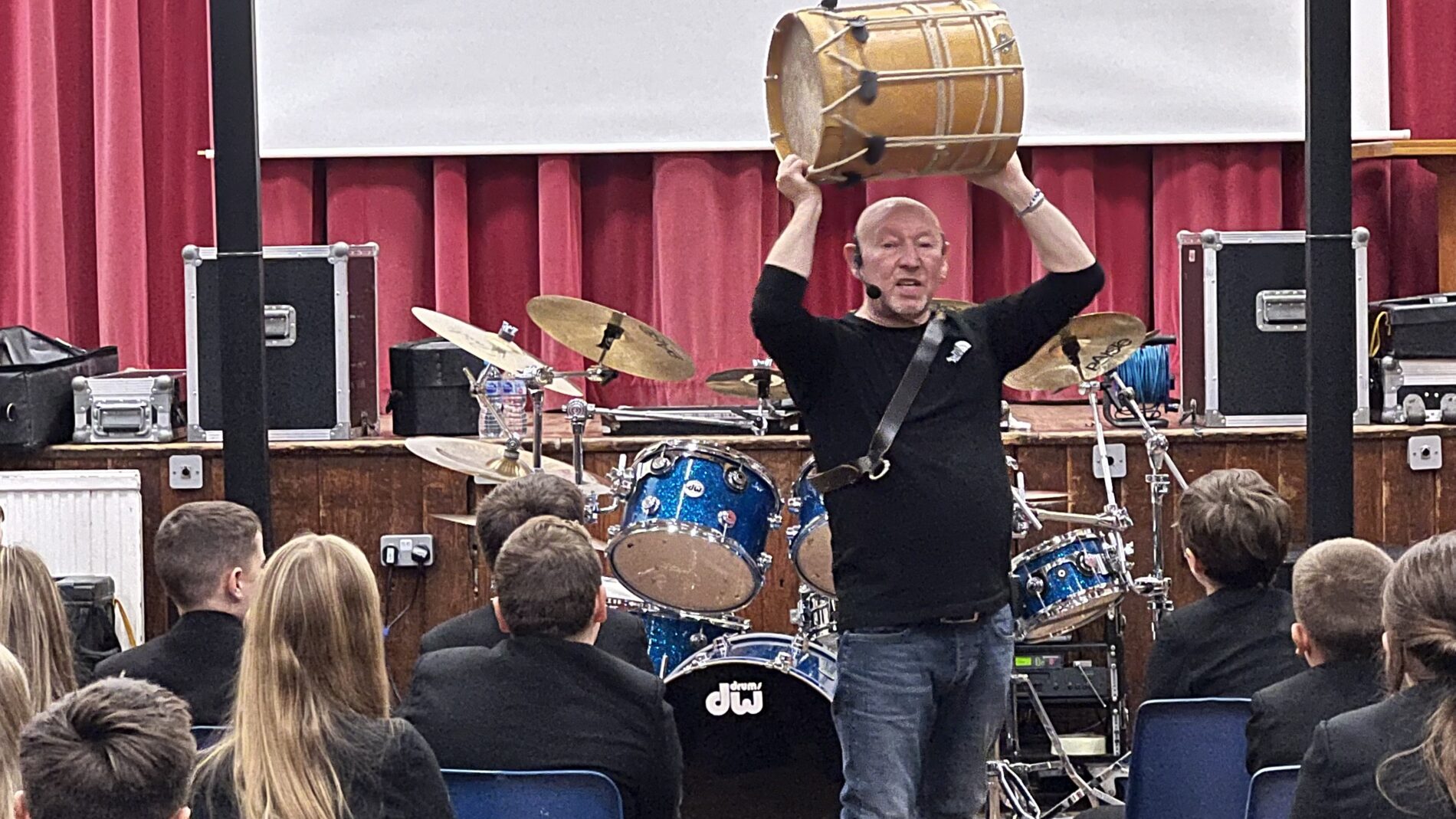 Jeff Rich showing a African style drum